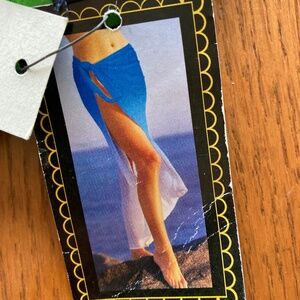 Lady Juliet Bathing Suit Wrap Sarong Green Two Toned Sequins and Embroidered NWT